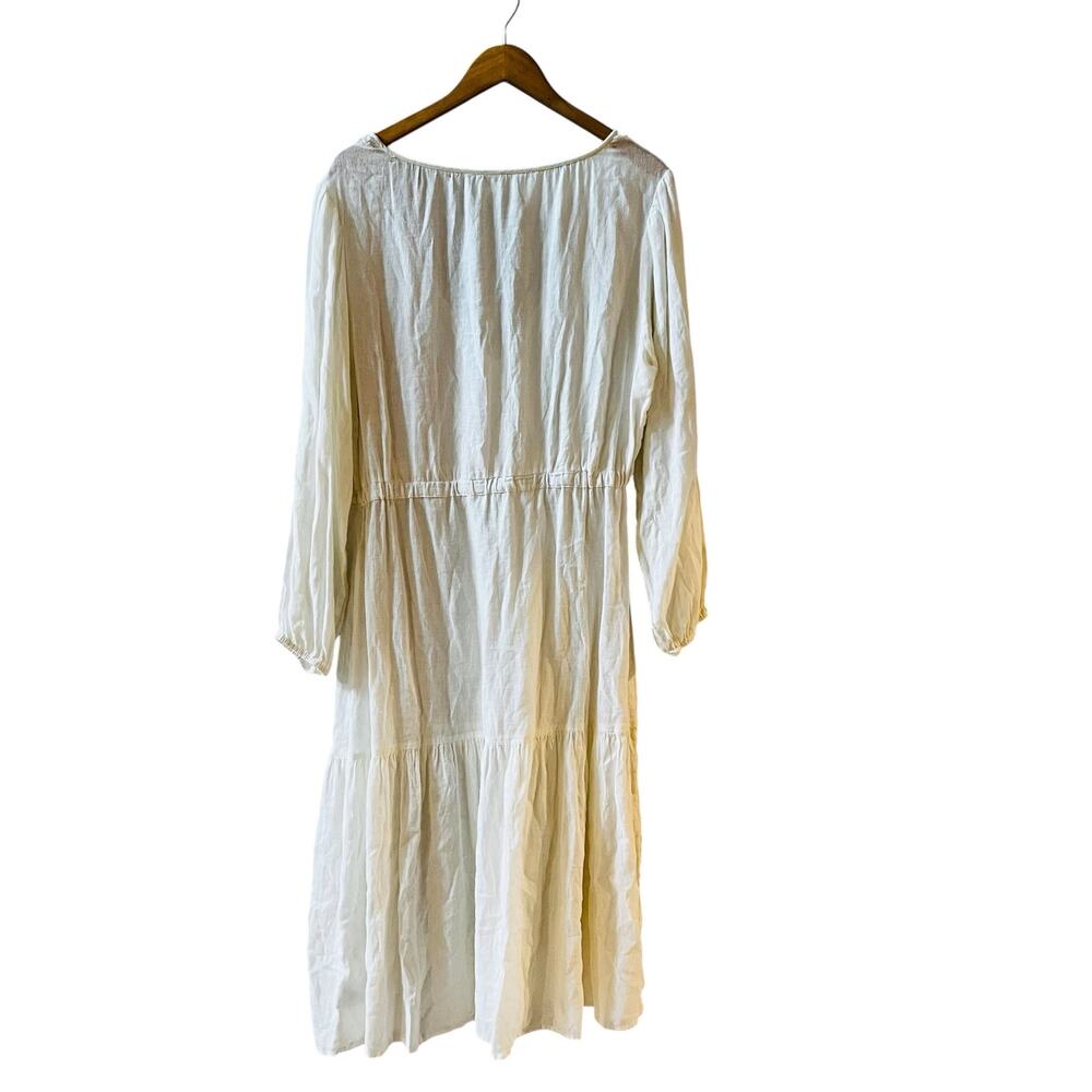 Joie Cream Linen Blend Cover Up Dress Size L Large - Picture 3 of 7